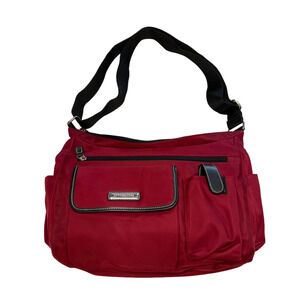 Connections New Nylon Lightweight Travel Crossbody Adjustable Purse Bag Red‎